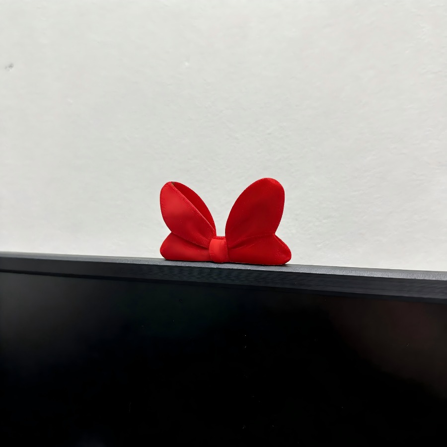 TEMU 1pc 1pcs 3d Printed Red Bow Statue - Kawaii Suitable For Bow Enthusiasts, Plastic Bow Decoration For / Table & Desk Decor, Cute Bow Accent Gift