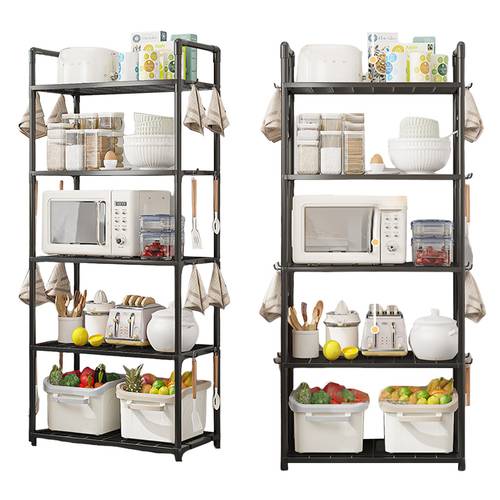 5 tier adjustable storage shelves heavy duty plastic organizer rack with 66 lbs capacity for kitchen pantry closet bathroom laundry garage multi purpose floor standing shelving unit kitchen organizers and storage utility racks