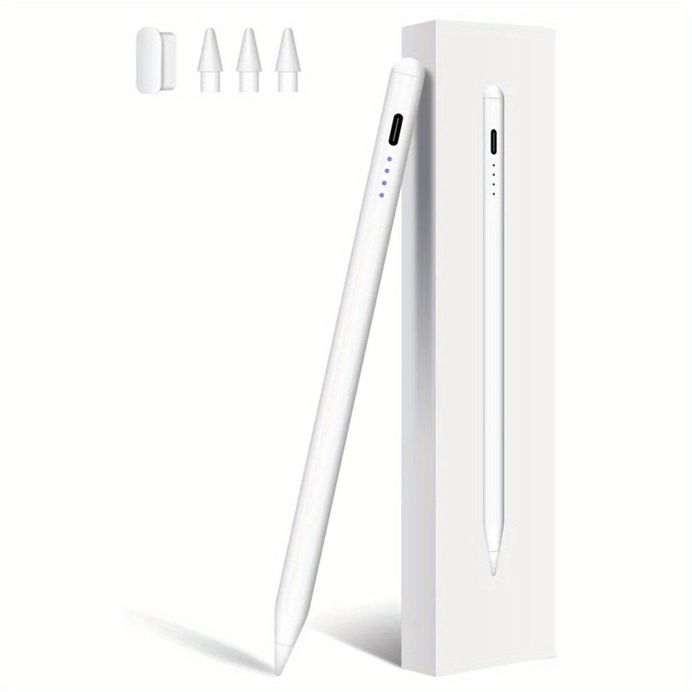 TEMU Стилус для Apple Pencil 2 1 з функцією відхилення від та чутливістю нахилу для iPad 6/7/8/9/10 2018-2023, Pro 11/12.9, Mini 5/6, Air 3/4/5