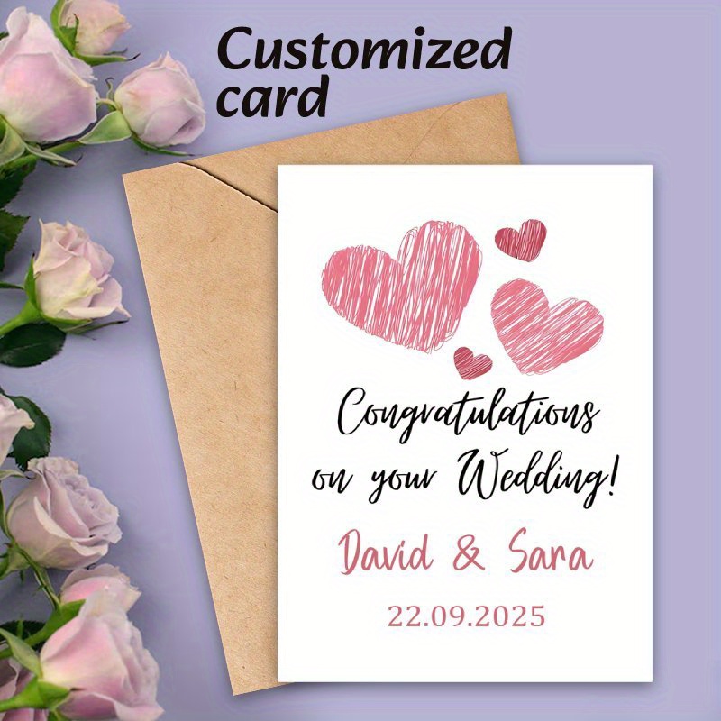 Cartes De Mariage Pour Couples Cloches D'Église Cadeau De Félicitations