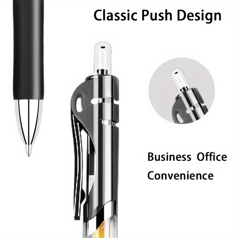 24pcs transparent push ink   pen set with 0 5mm medium tip suitable for office and school use 3 pens 21 refills Product details 2