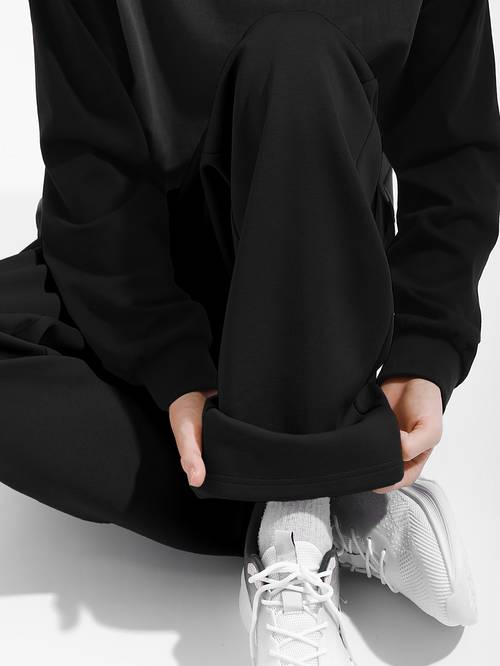 frank spring autumn mens athletic running knit casual wide leg pants