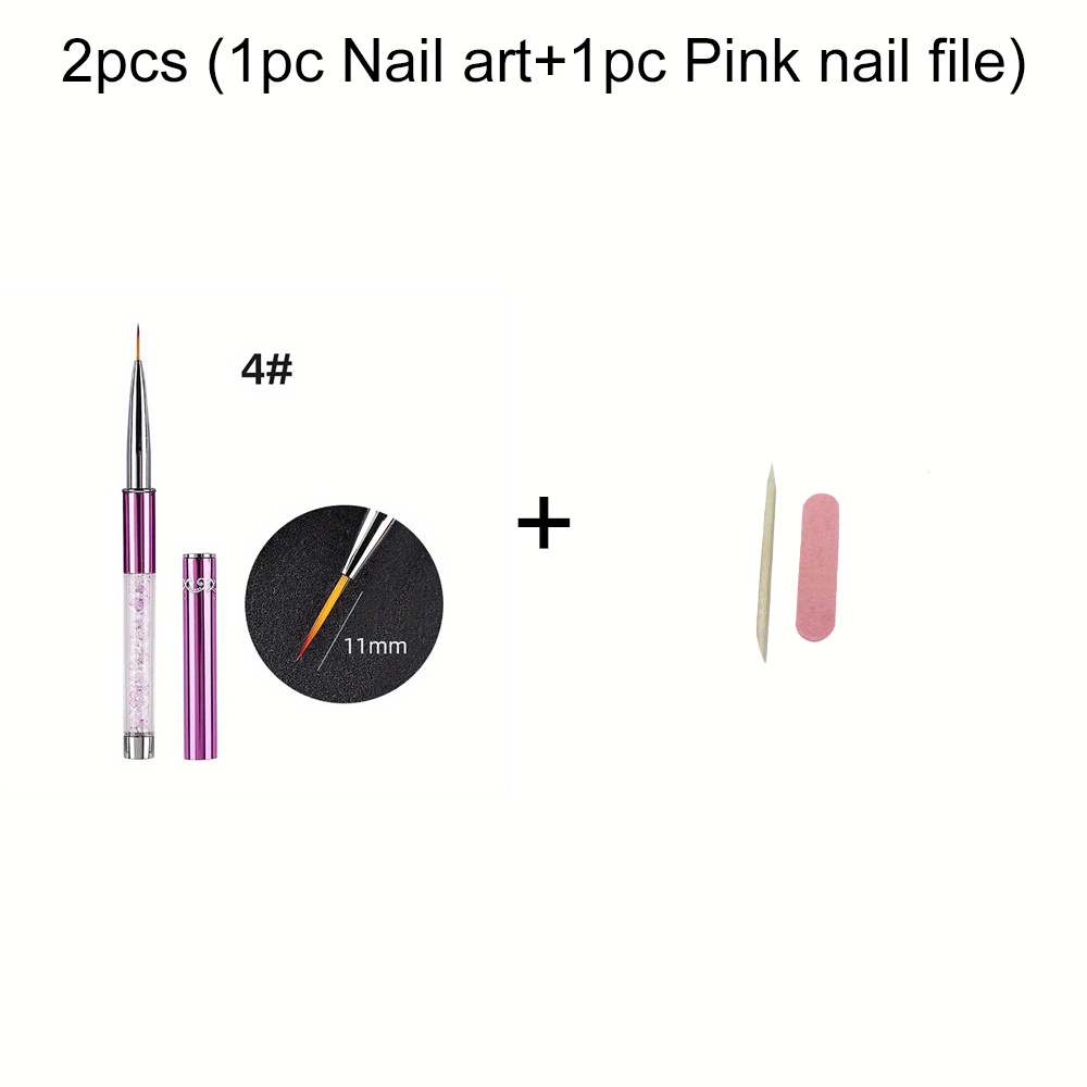 2pcs Nail Art Brush and Pink Nail File Set