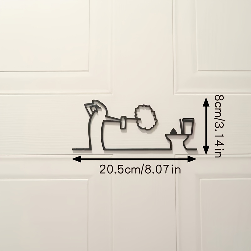 E-shop 2D-Flach, ., La Línea „Toilettenschild“-Ornament, Lustiges Design, Toilettenschild, Minimalistische Kunst, humorvolles Design,