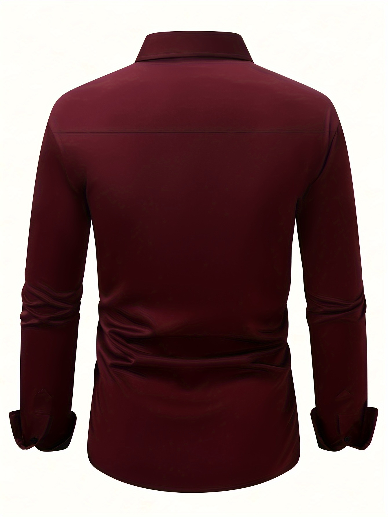 Camisa negra de manga larga para hombre con diseño geométrico - Corte ajustado, material de poliéster ligero, ideal para eventos casuales o formales, top versátil | Look elegante | Tacto suave