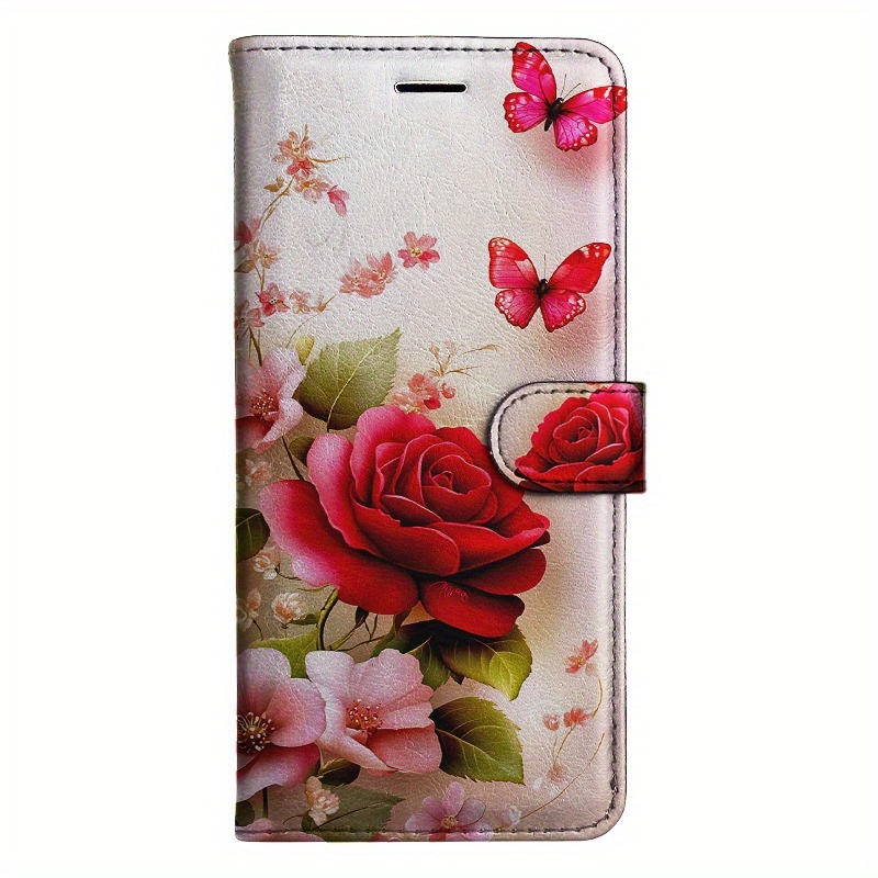 TEMU Phone Case - Rose Flip Wallet Case For Moto Edge G9 E7 G30 G34 G10 G20 G50 G60 S E30 E40 E20 G41 G31 G51 G71 S30 X30 G22 G52 E32 G42 G62 E22 E13