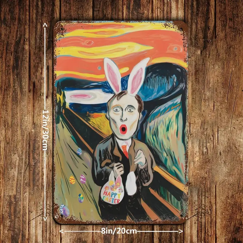 Vintage Rabbit Metal Tin Sign Iron Wall Hanging Art Decor - Temu