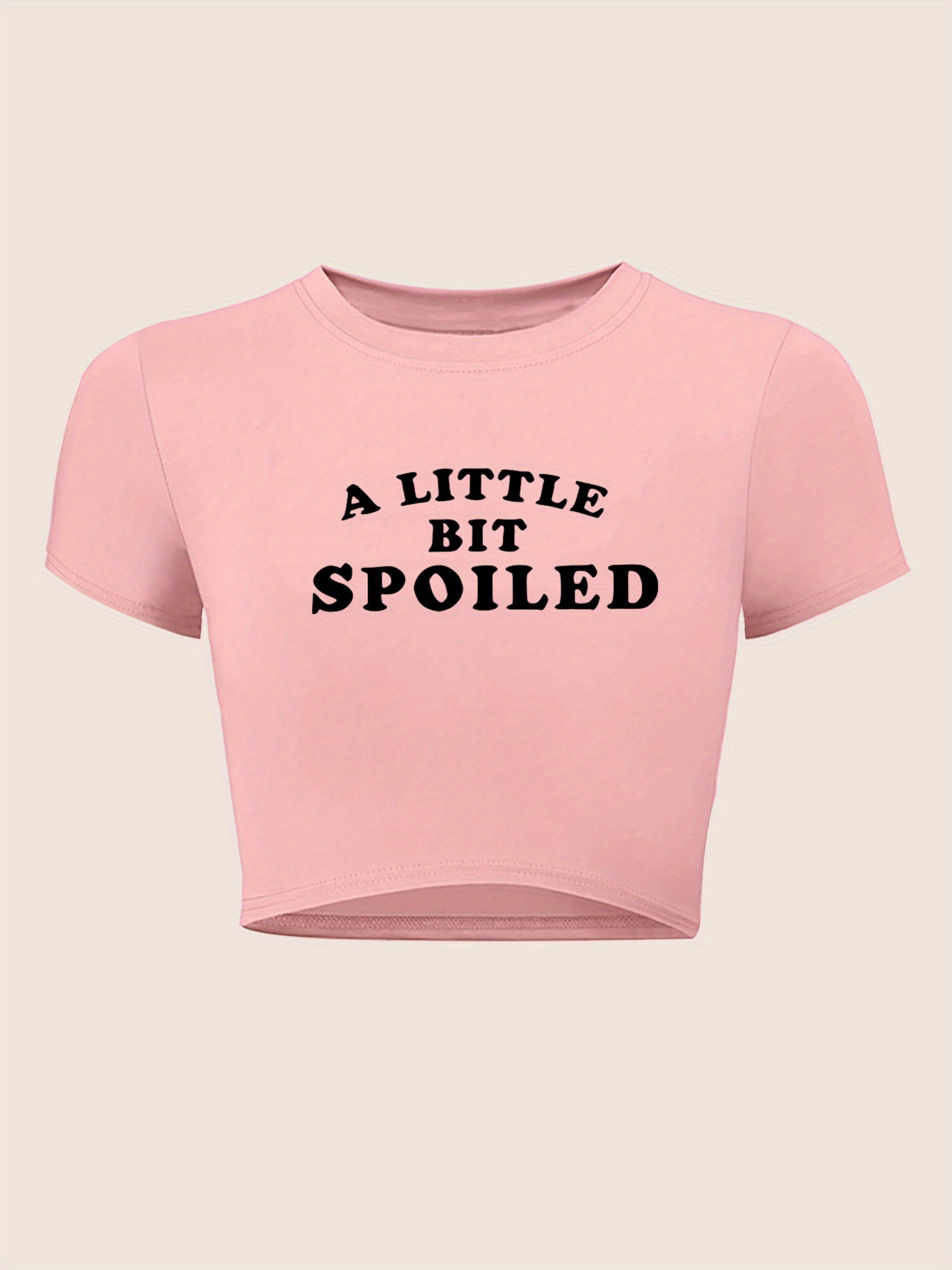 Women'S Short Crop Top with a Sexy Letter Print And Round Neck, Casual Sports S… - Image 5