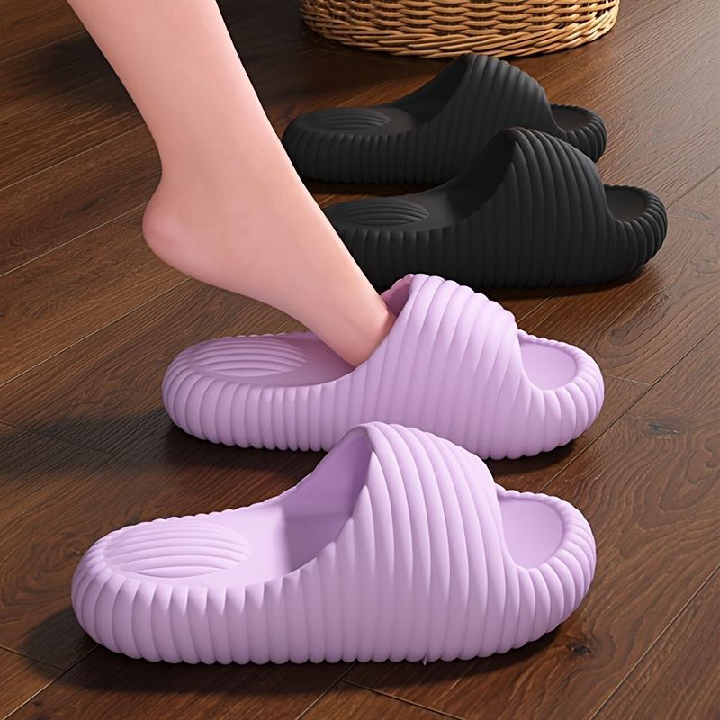 womens lightweight quick dry slip on slippers soft cushioned insoles non slip pu sole cushioning arch support for   beach bathroom poolside couples matching footwear easy clean slipper shoes beach sandals     material supportive insoles home lounging Product details 16