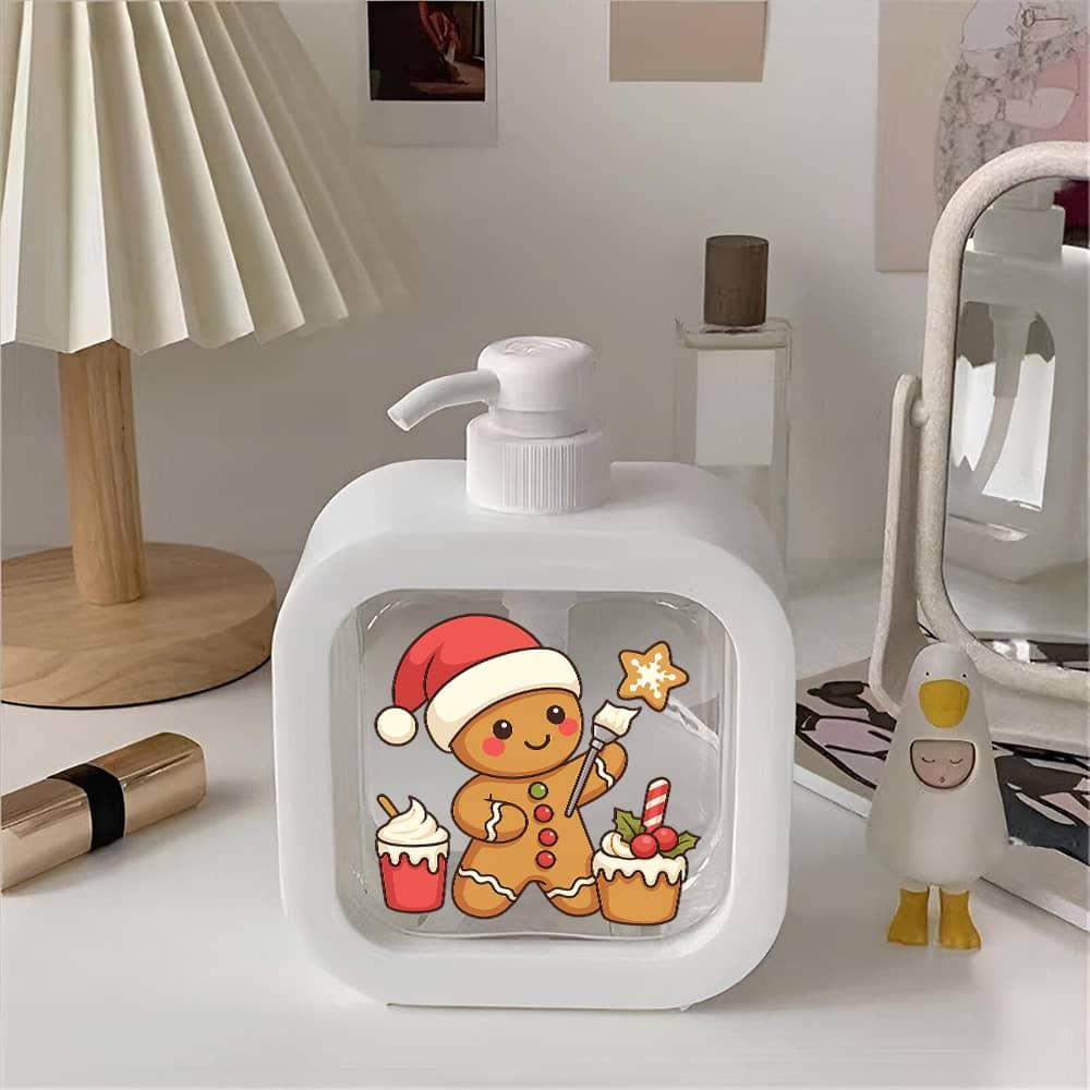 TEMU Gingerbread Man Hand Soap - Pump Bottle - Ideal For The - Great Gift Sink Decor - Adorable Soap Dispenser For Christmas Enthusiasts