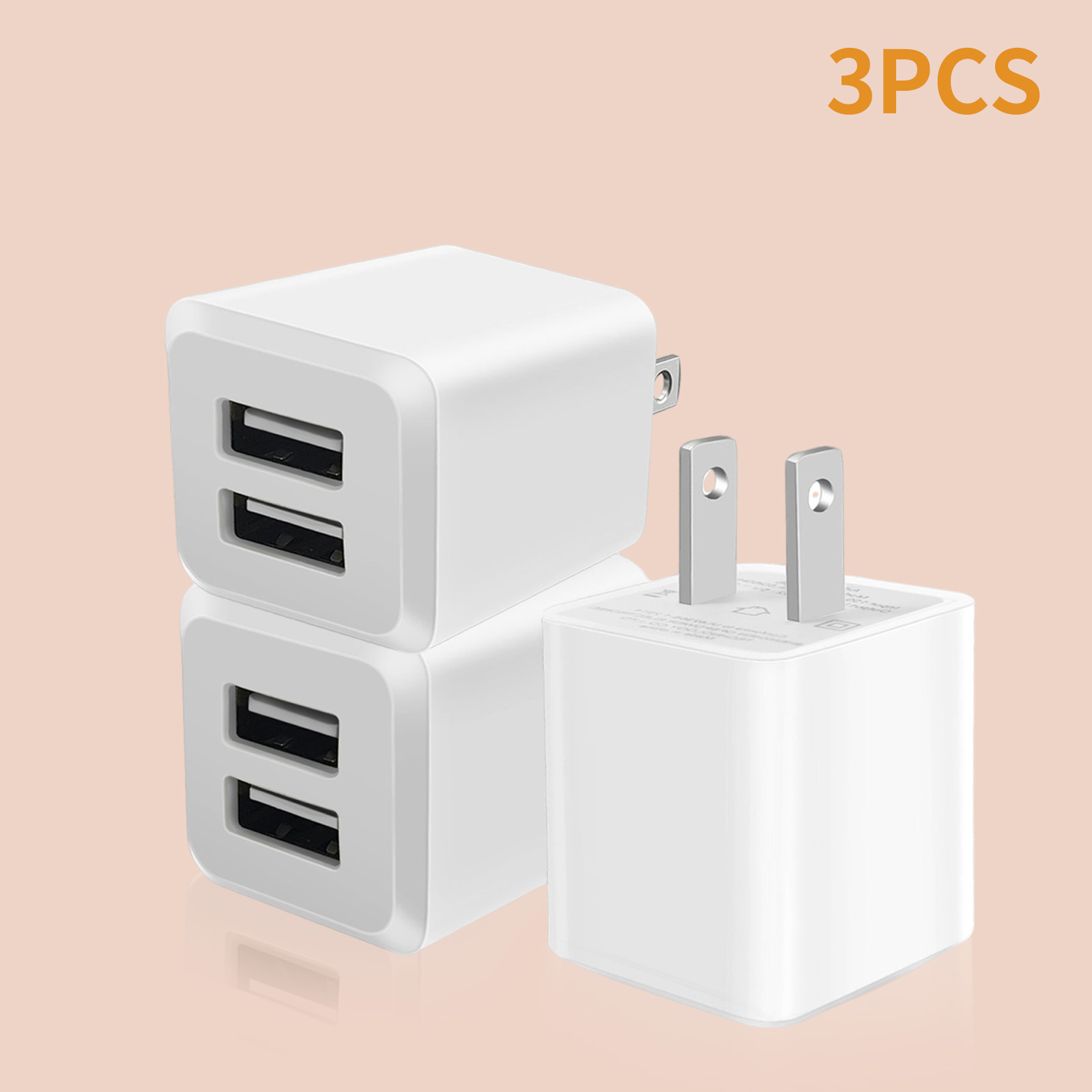 

Dual Port Adapter For Iphone & For - Quick Charging Cube With , For /15/14 /se/x/xs/8 Plus & For S22/s21/s20 - White