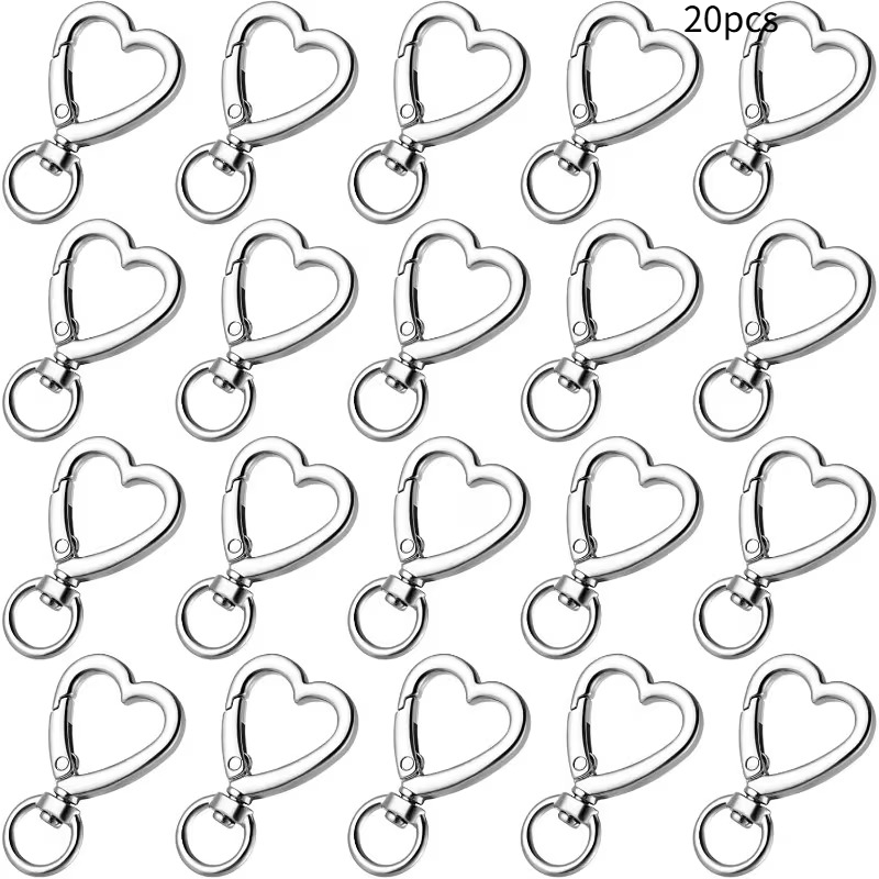 TEMU Metal Heart Shape Keychain, 20pcs Clips For Keys, Snap Hook Keychain Clip For , Card Holders And Picture Keychains Christmas Women Keychain
