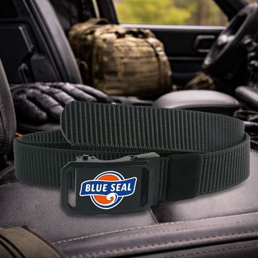 Nuevo cinturón casual para hombre, cinturón con hebilla automática, cinturón tejido multifuncional, cinturón deportivo resistente al desgaste, cinturón casual de sello azul para exteriores, un imprescindible para hombres con estilo, cinturón para hombre para el Día de San Valentín y el Día del Padre
