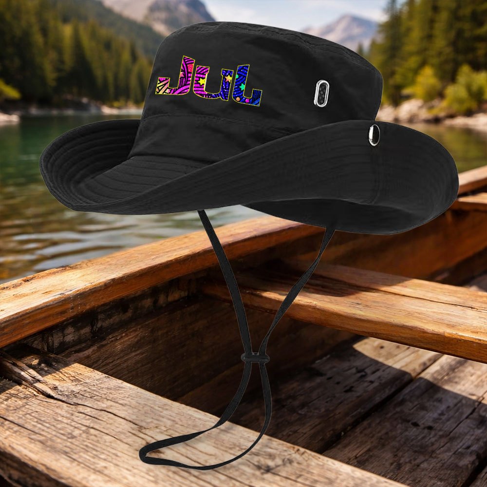 TEMU 1pc JUL Chapeau d'extérieur unisexe imprimé personnalisé - Chapeau à large circonférence de tête - Convient pour les sports de , le shopping