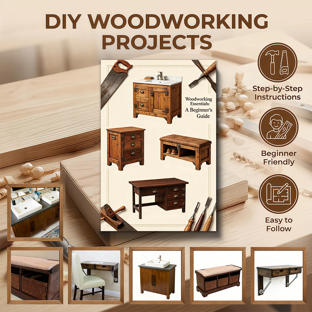 TEMU 1pc Beginner Woodworking Project Manual: Detailed Blueprint With Diagrams And Templates For Projects - Making Guide For Men And Adults, Ideal