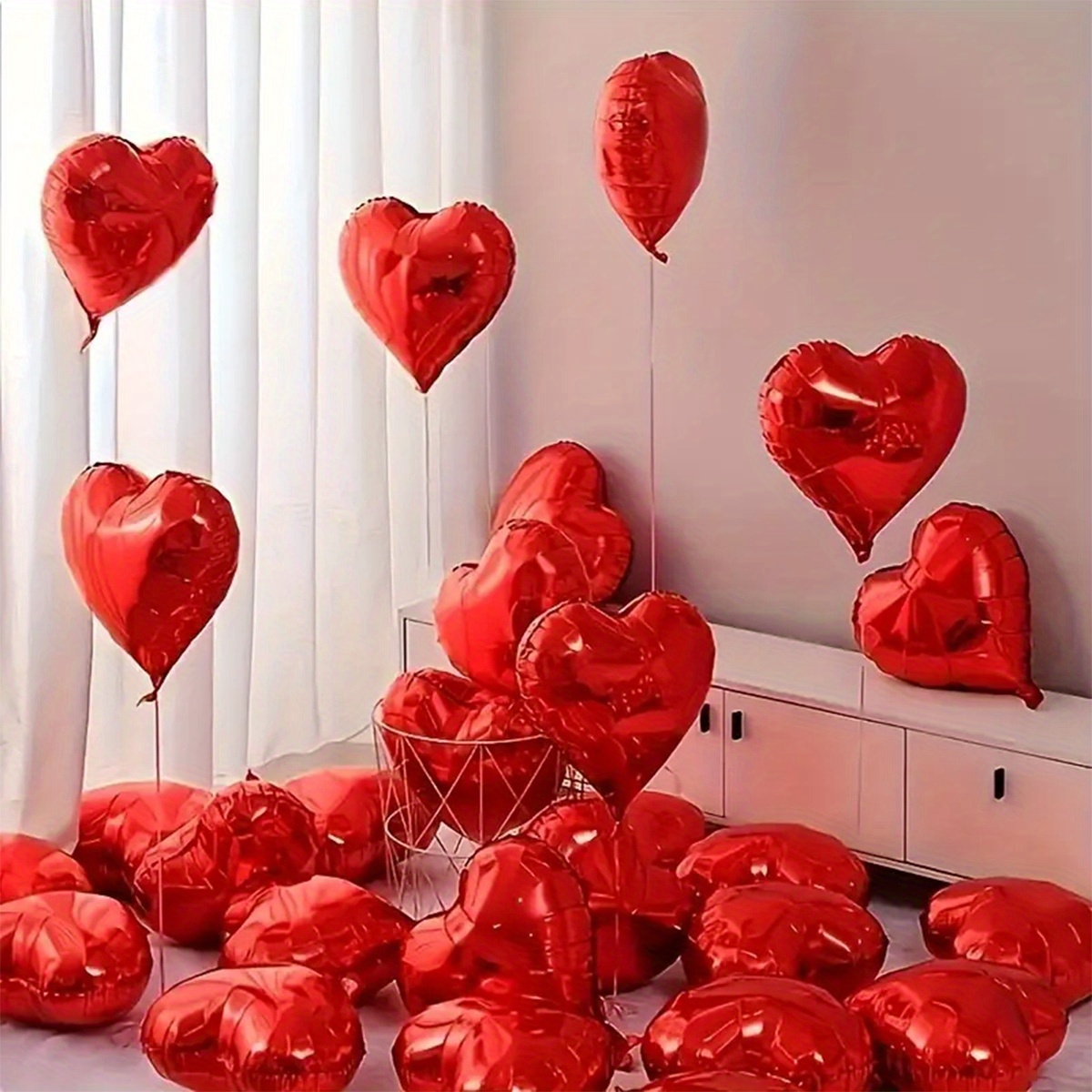 

50pcs/set 10-inch Aluminum Foil Balloons, Suitable For Valentine's Day, Wedding, Birthday Party, Anniversary And Other Party Decorations