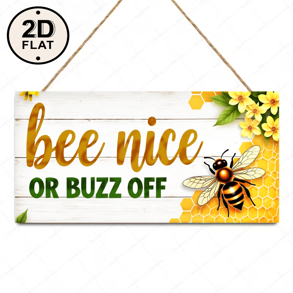 TEMU 2d Flat Two-dimensional " Or Leave" Wooden Wall Hanging Plaque - Honeycomb And Bee Themed Decoration, With Wooden Frame, Beehive And , Suitable