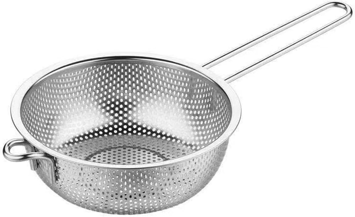 stainless steel colander with handle 25cm multi purpose kitchen strainer resting feet no electricity needed   cookware accessory for straining rinsing frying details 0