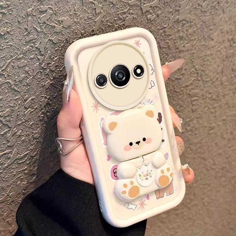 TEMU Coque de téléphone - pour Redmi A3, motif d'animaux décontractés et de support, fabriquée avec un confortable, améliorant aux chocs, pour le ,