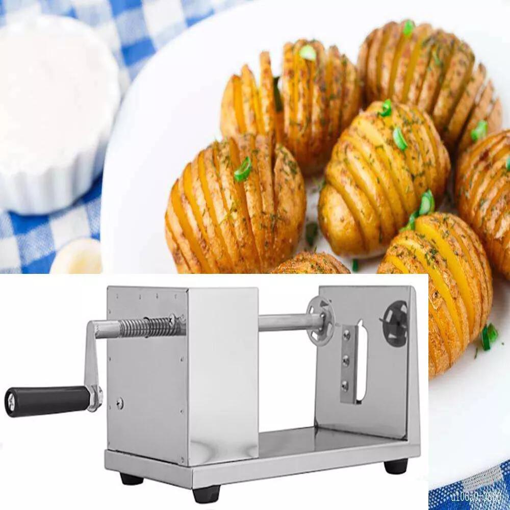 TEMU Stainless Steel Potato Cutter Spiral Cutter Potato Fruit Vegetable Chips, Vegetable Slicing, Kitchen Tool, , Efficient, Rustresistant, Sturdy