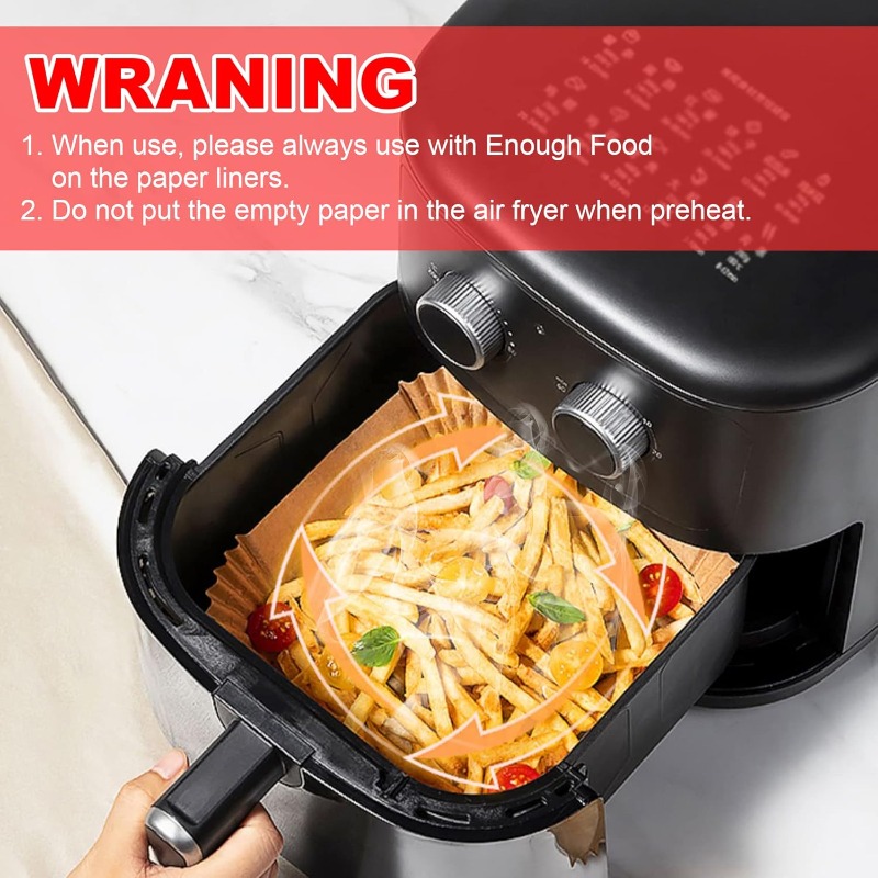 300pcs air fryer paper liners 8 square disposable heavy-duty   greaseproof baking liner for 58 qt oven pan, air fryer liners non stick, air fryer  , air fryer liners large size Product details 6