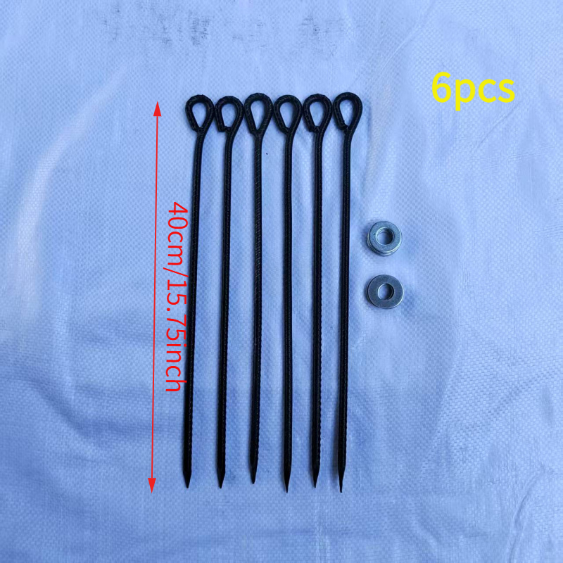 TEMU Heavy Duty Anti-rust Coated Iron Ground Pegs - Windproof Thickened Outdoor Stakes With Sharp Pointed Tip & Large Base For Tents, Awnings,