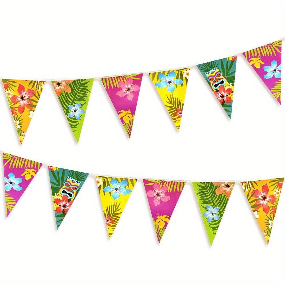 E-shop 2er-Pack Hawaiianische Wimpelbänder, insgesamt 6 Meter Luau Tropische Party Wimpel
