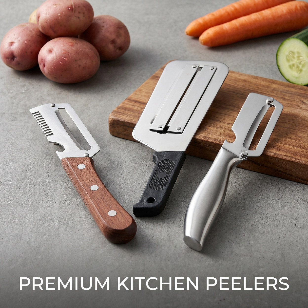 1 Set Of Essential Kitchen Peeling Tool Set, Stainless Steel Material, Easy To Clean, Multifunctional Fruit And Vegetable Peeler
