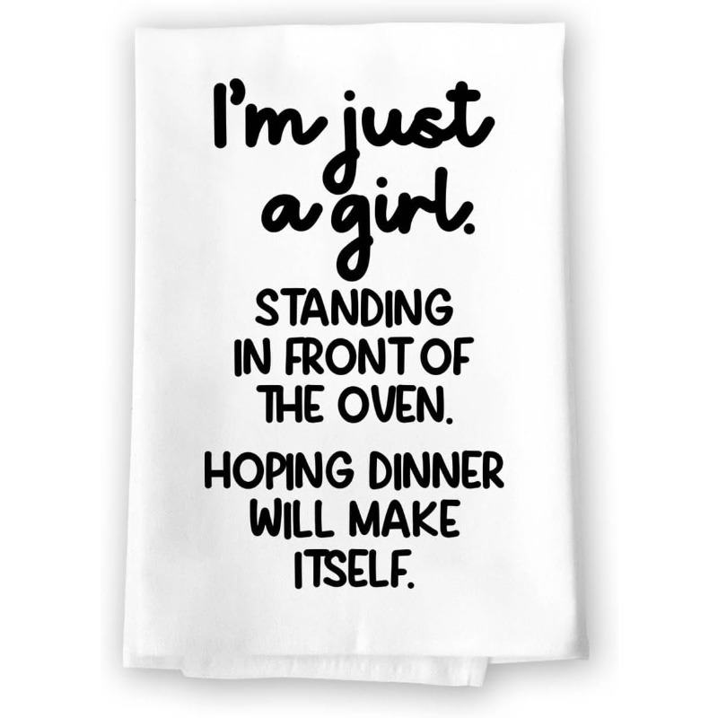 TEMU Cleaning Cloth 1pc Kitchen Towel, " Standing In Front Of , Dinner Will Cook Itself." Is Bright And Colorful, Making It Suitable As A Birthday