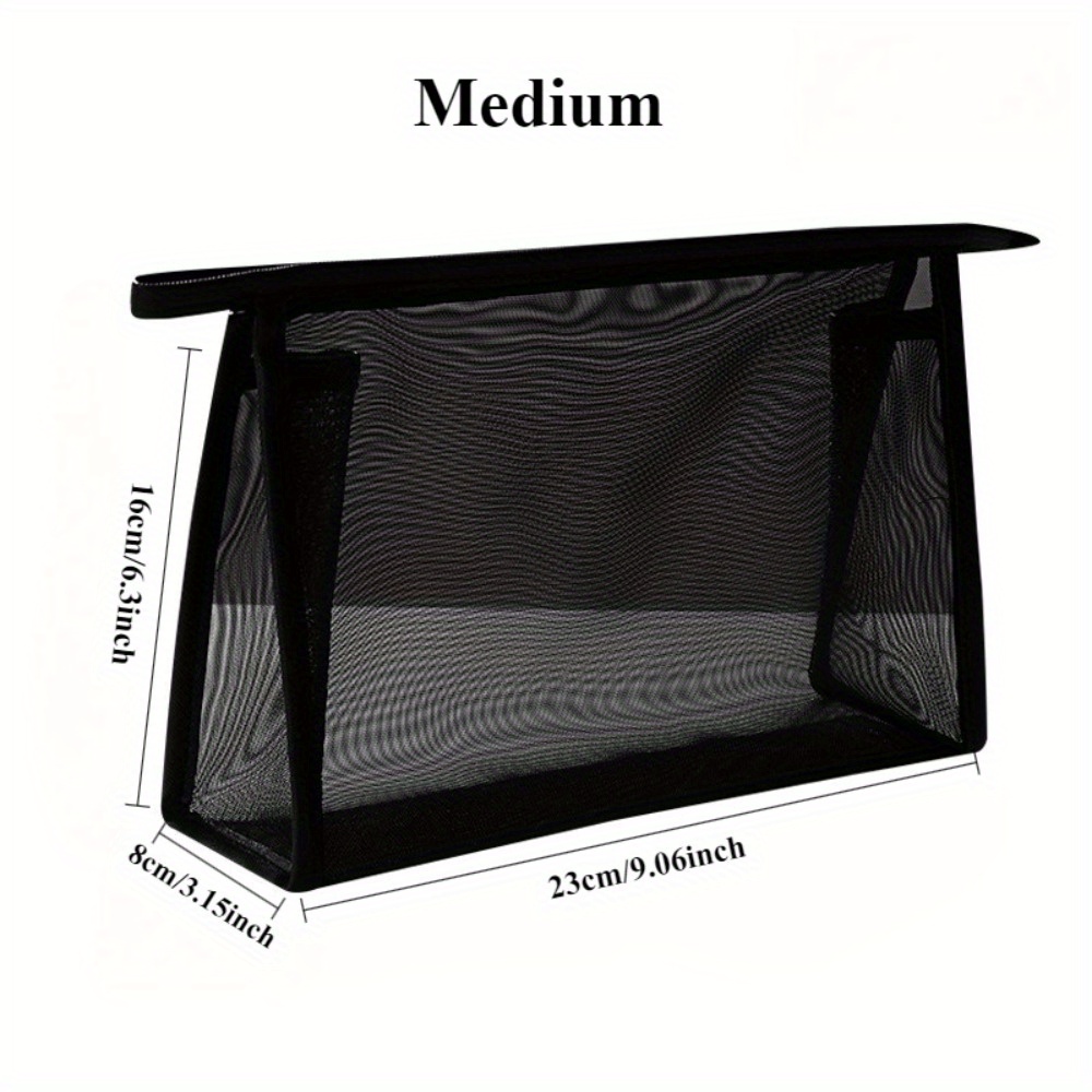TEMU 1pc/3pcs Different Set With Small&medium&large Sizes Cosmetic Bags With Durable Zipper, Large Capacity Nylon Storage Bag, For Travelling & Home