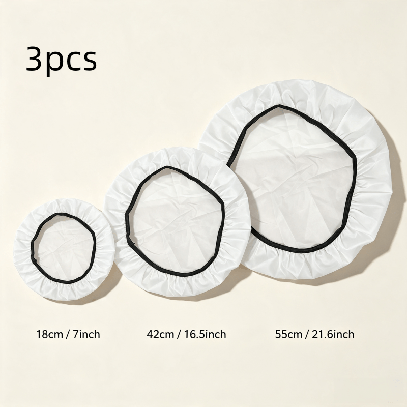 TEMU 3pcs Photography Soft Light Diffuser Cover Set 7+16.5+21.6 Inches, Round Fill Light Soft Box, Reflective Light Head Diffuser, Photography Fill