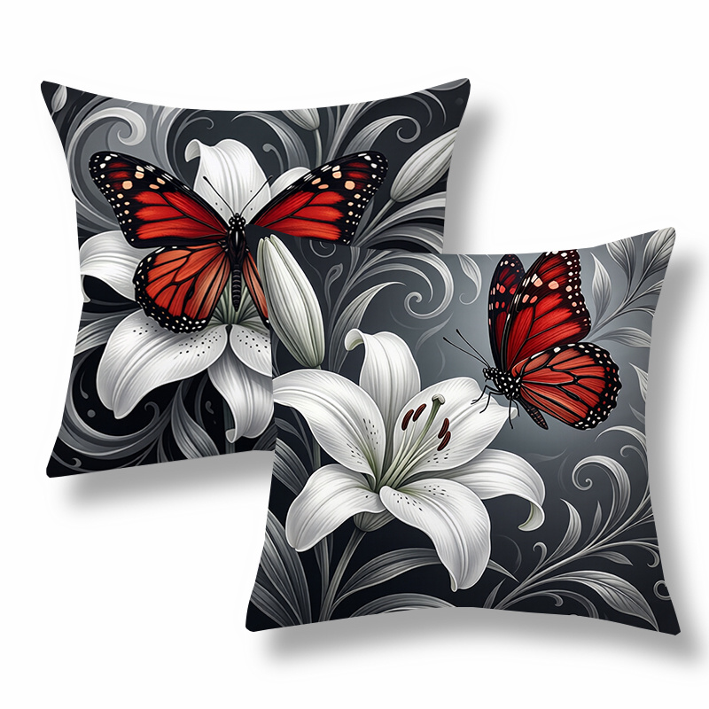 TEMU 2pcs Modern Throw Pillow Covers,decorative Cushion Cases, With Elegant Details,dark - Light Tone.versatile For Living
