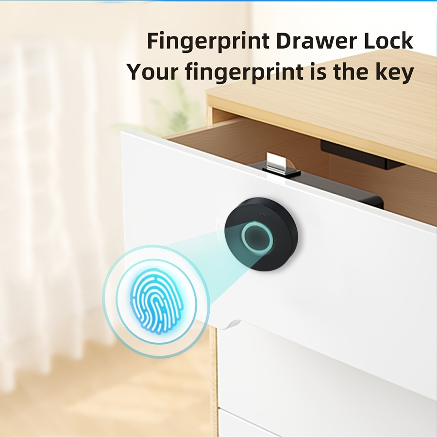 Smart Fingerprint Drawer Lock, Keyless Entry for Cabinets