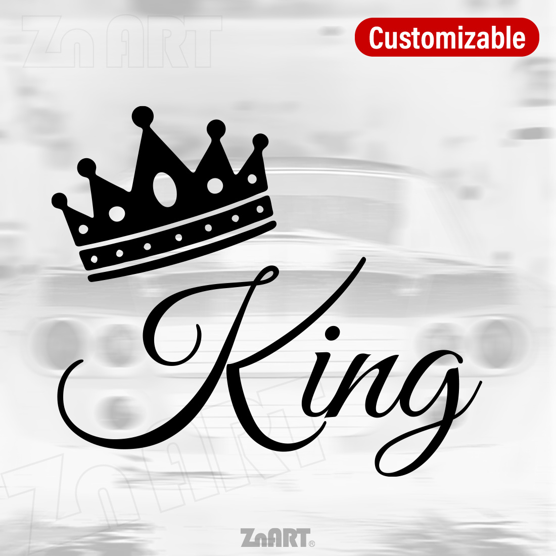 TEMU 1pc Custom Reflective Vinyl Sticker - Ized Name/number Decal Suitable For Car, Suv,, Glass - Irregular Crown-shaped Lettering ( & Stick,,