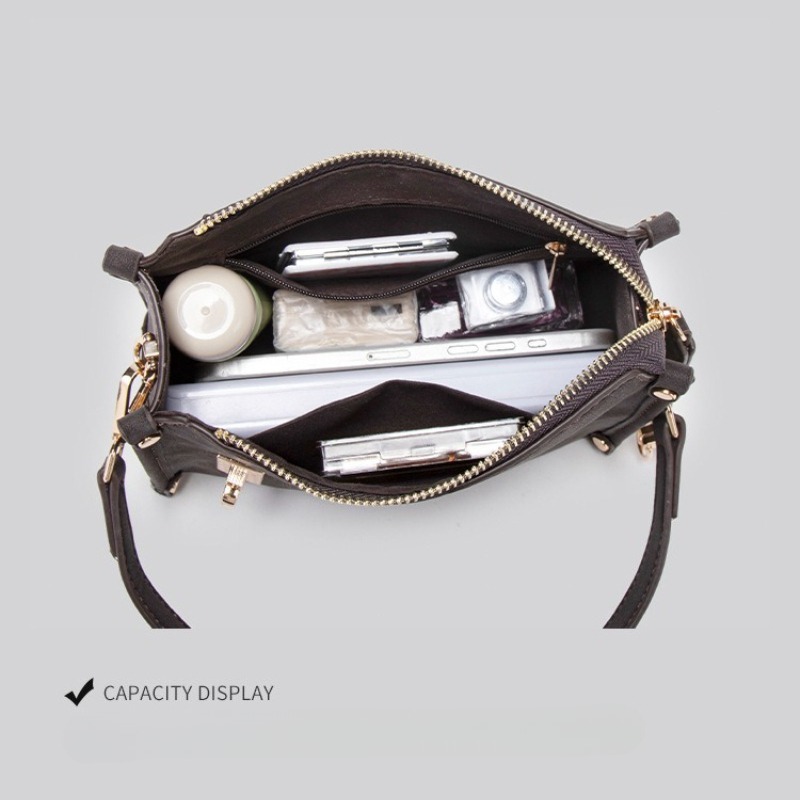 Retro Cowhide Texture Crossbody Bag For Women Casual Tote Bag_voghion.com