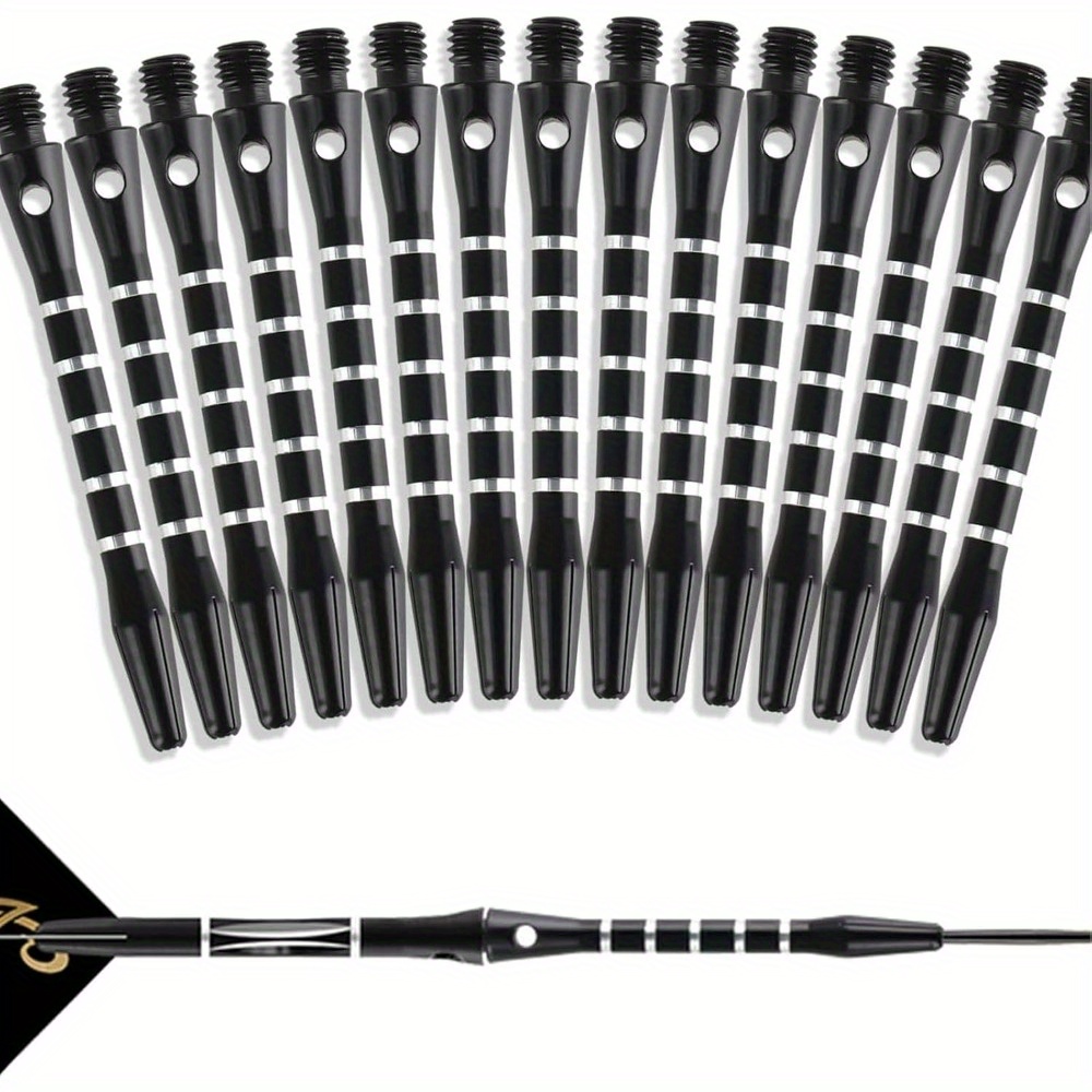 

15-pack Aluminum Alloy Dart Shafts With 2ba Thread, Universal Dart Barrel Kit For Soft & Steel Tip Darts, Black Dart Shafts For Throwing