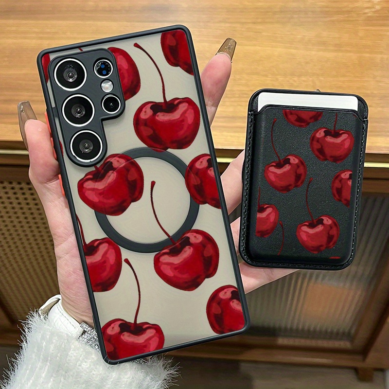 TEMU Phone Case: 2pcs Set Creative Pattern Magnetic Phone Case & Fashionable Luxury Artificial Leather Magnetic Property Multi-functional For Galaxy