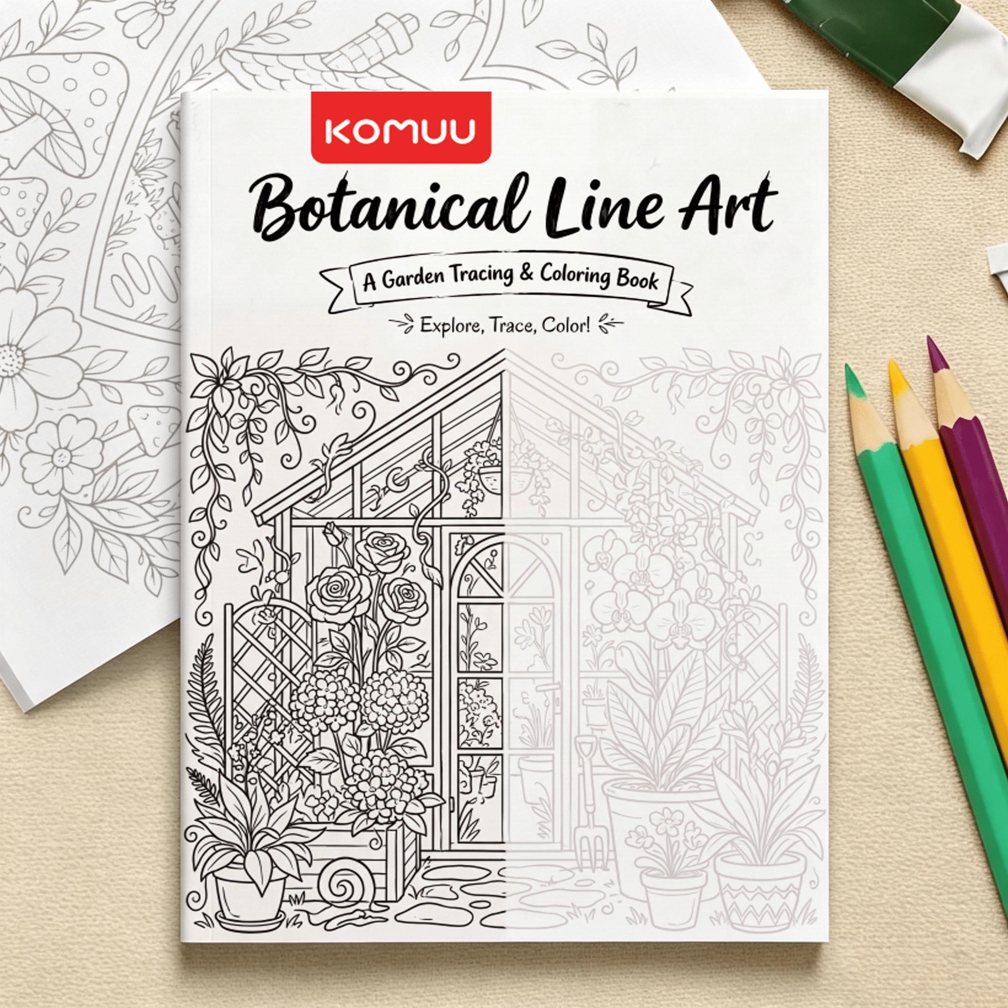 TEMU Livre de coloriage et de traçage de , cahier d'exercices de de plantes et de , livre de traçage floral de la nature pour adultes, 'activités de