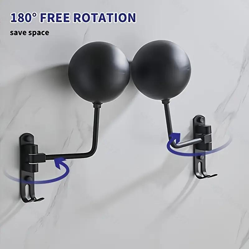 TEMU Rack Motorcycle Helmet Holder Wall- Mounted With 180 Degree Rotation, With Motorcycle Accessories For Jackets, Hats, Footballs, Baseballs And