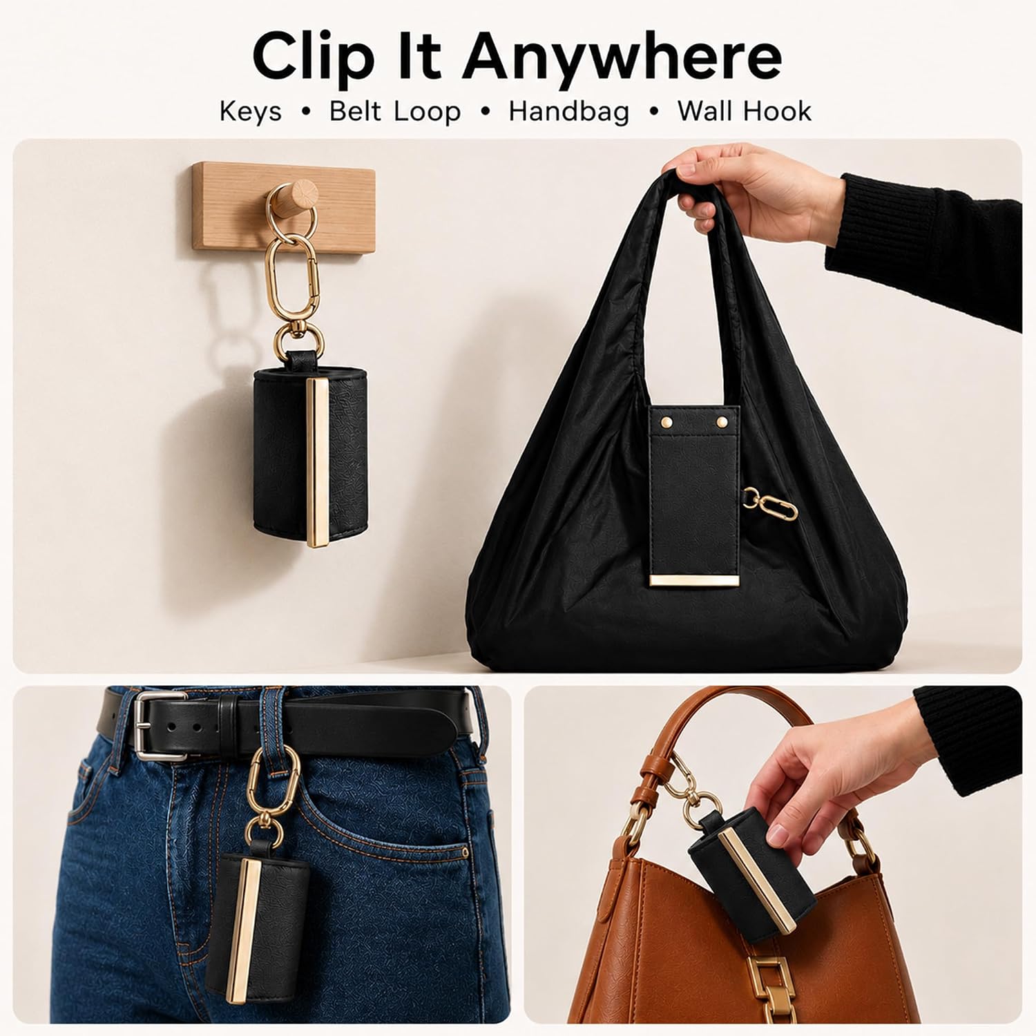 Mini Keychain Tote Bag, Foldable and Compact