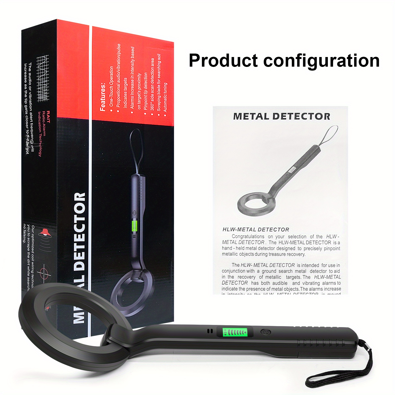 Upgrade Professional Metal Detector, High-precision Portable Underground Treasure Hunting Device, Intelligent Security Scanner+outdoor Exploration Archaeological Security Multi-purpose Set (batteries Not Included in Shipment)