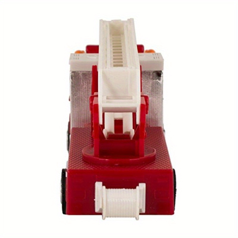 Master Toy'S Collectible Die-Cast Metal Pull-Back Action Sound Fire Engine Truck with Ladder - Red & White Fire Department Rescue Vehicle, Durable Metal Construction, Realistic Design for Play & Display, Playful Design, Detailed Craftsmanship