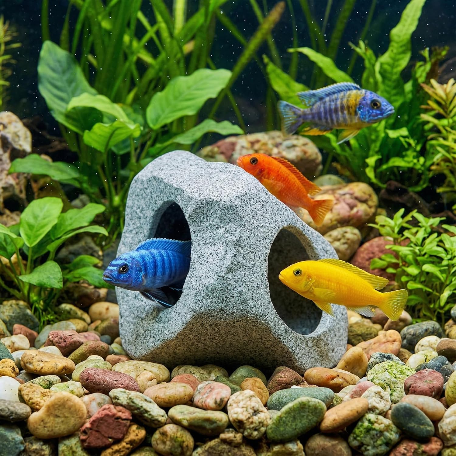 fish hiding accessories Besimple Aquarium Hide Cave Decoration, Reptile Rock Hideouts Stone Cave Hide House Fish Tank Aquarium for Betta Shrimp Turtle Amphibians Small Lizards(Rock Hide Cave) : Pet Supplies Designed with versatility in mind Ceramic Aquarium Decoration Shrimp Fish