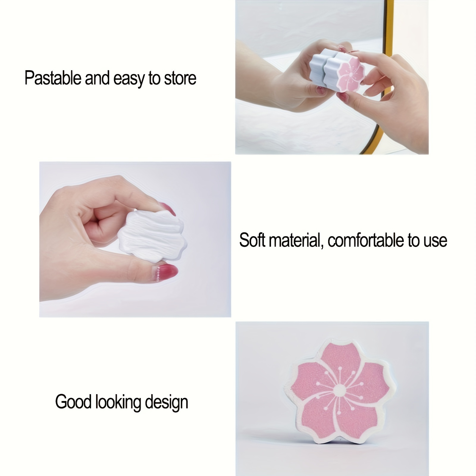 2 4pcs multifunctional cleaning sponges for removing stains from bathroom glass mirrors descaling faucets floral shaped sponges suitable for cleaning bathrooms kitchens and bedrooms details 6