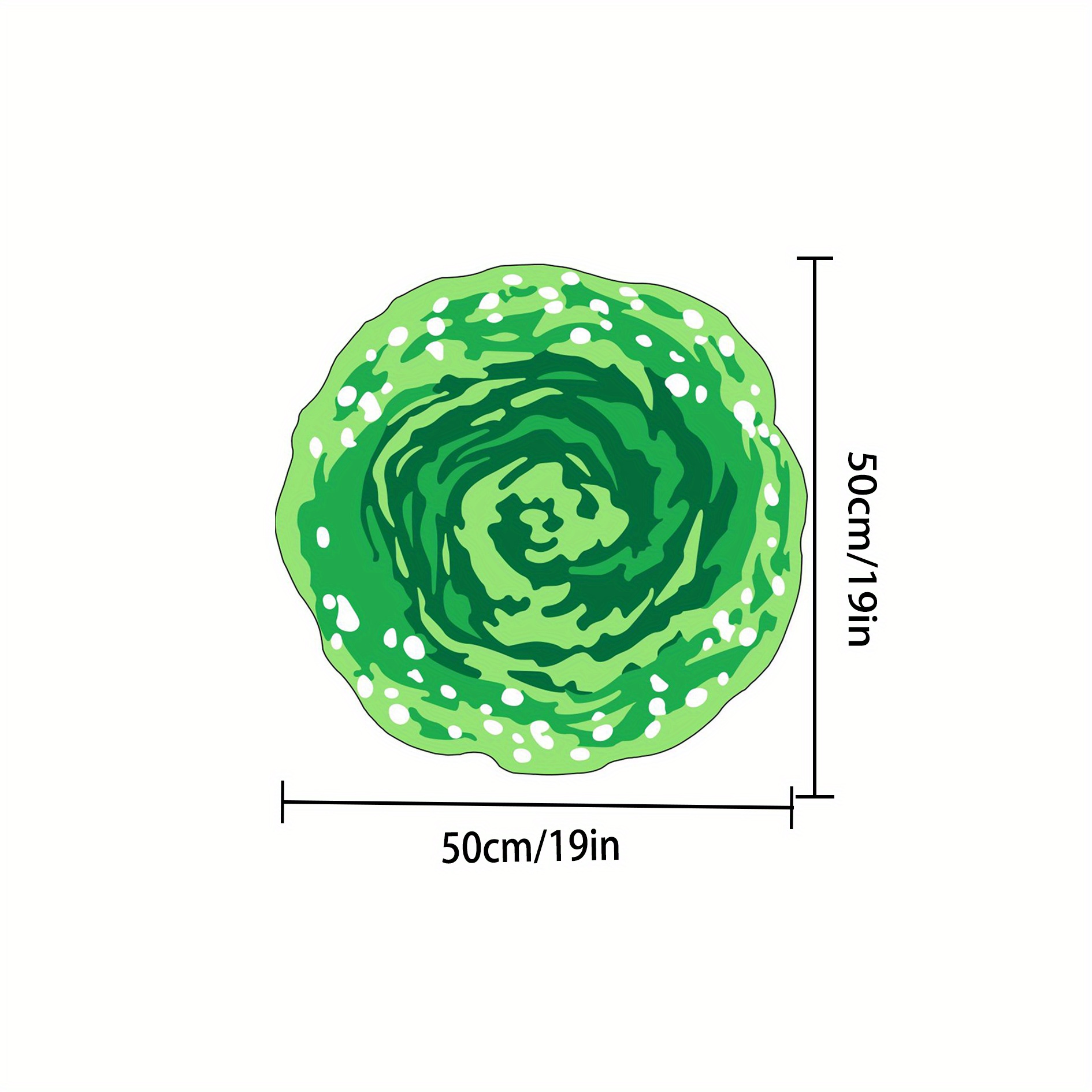 TEMU [ Product] 1pc Abstract Green Water Mat - Fluffy Soft Plush Irregular Shape Modern Floor Mat, With Green And White Leaf Pattern, Hand Washable