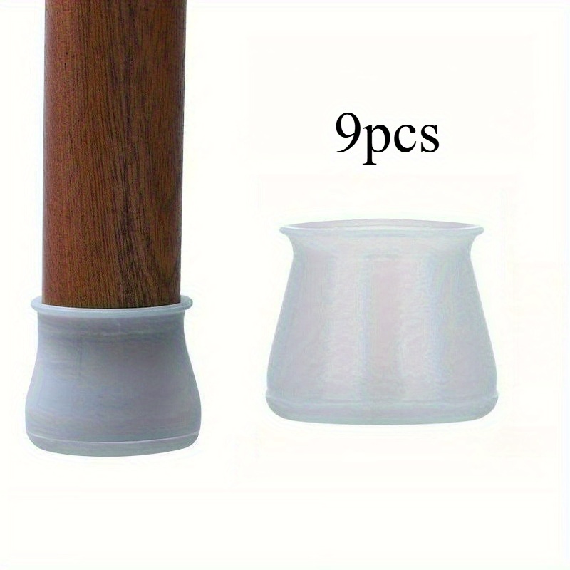 TEMU 9 protectores de silicona para patas de mesa y silla, 9 piezas, cubierta universal para mesa y silla, cojín universal antideslizante y