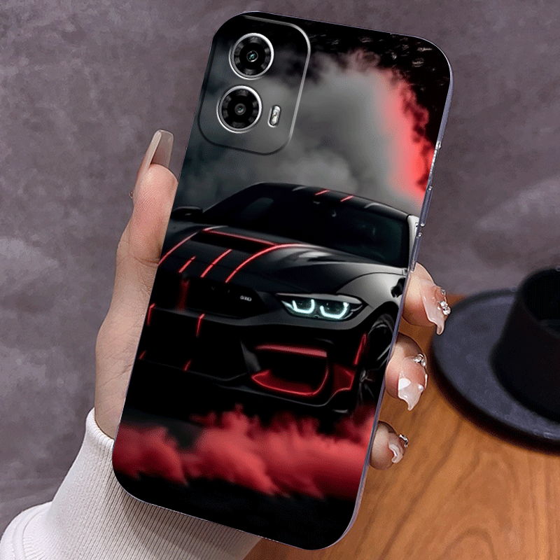 TEMU Phone Case - Black Red Neon Print Phone Case For Motorola Edge 20 30 40neo 50 + 2023 Moto G 5g 2023 2024 G13 G14 G20 G22 G23 G24 G32 G34 G42 G45