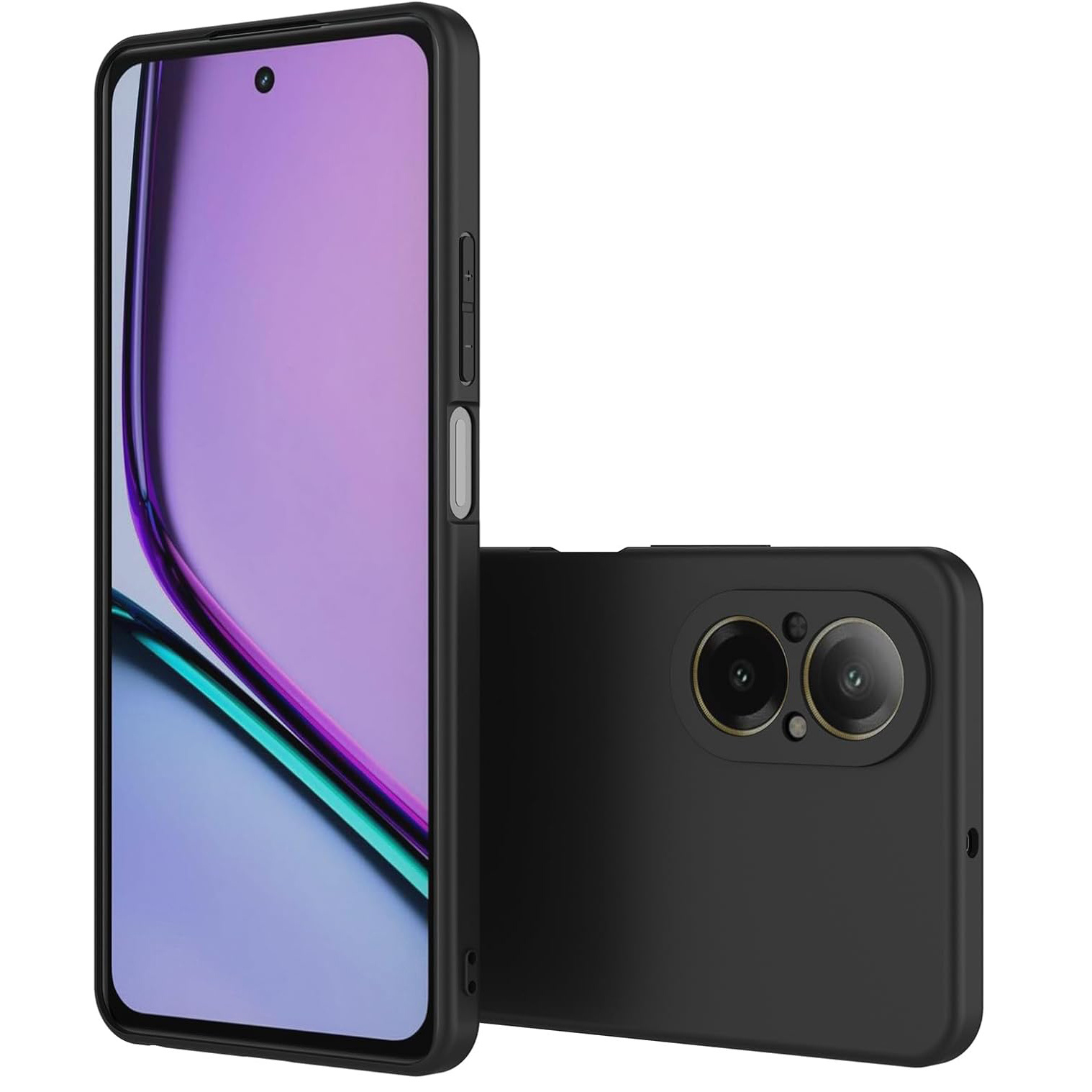 TEMU Phone Case - Slim Shockproof Flexible Case For Realme C67 4g, Featuring Camera Protection, In Black Matte Soft Silicone