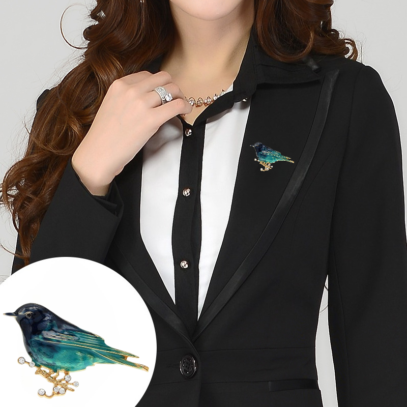 Creative Popular Bird Brooch For Men Women Coat Jacket Suit Accessory Pin