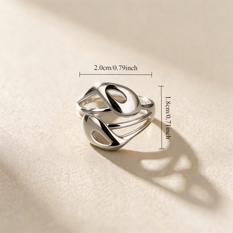 Women's Hypoallergenic Stainless Steel Adjustable Open Ring